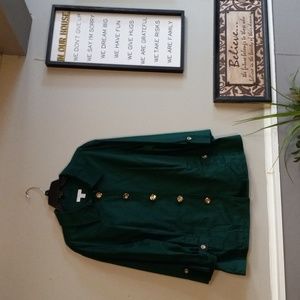 Charter Club Woman Hunter Green, 2 Pocket, Button Down Jacket